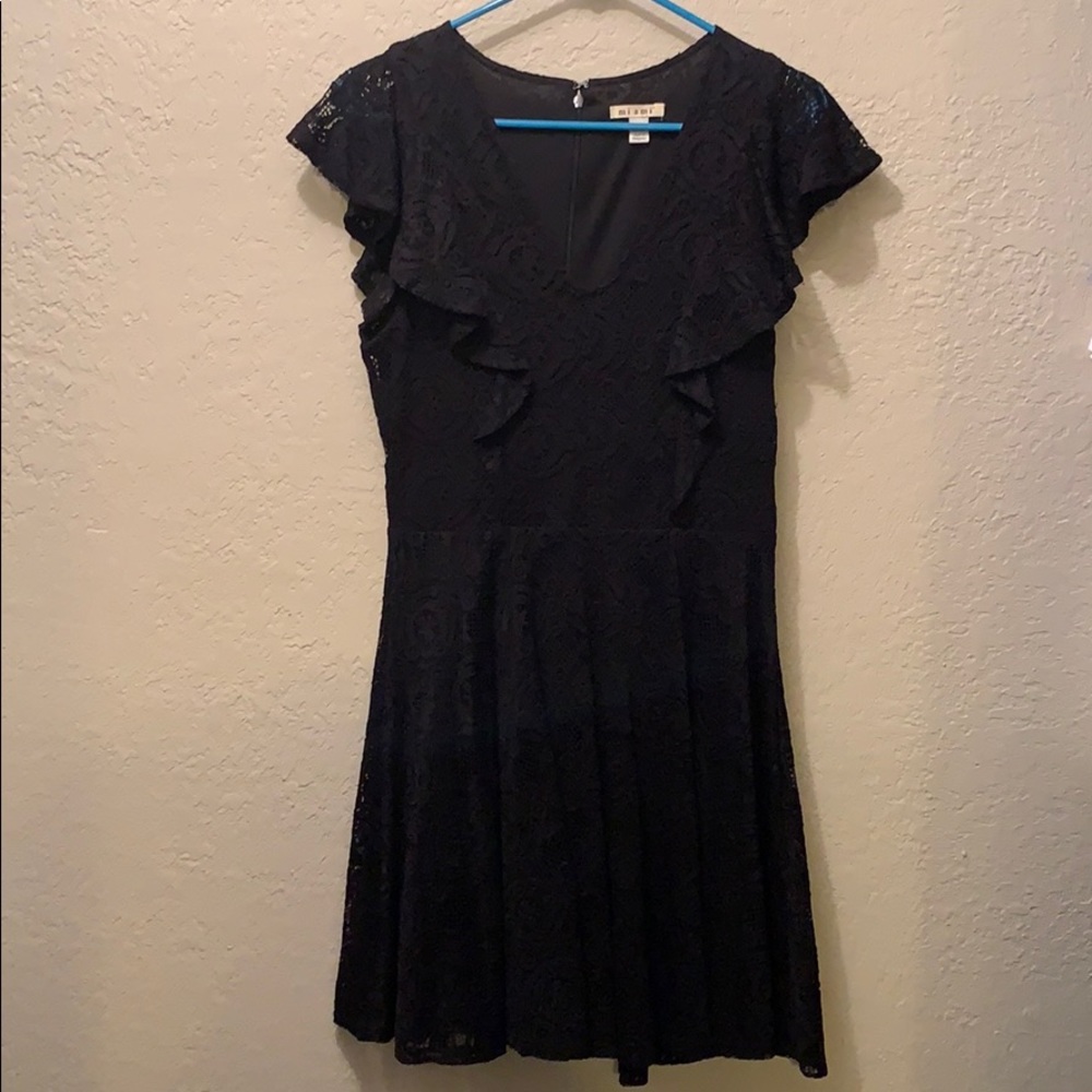 Francesca's Black dress with flutter sleeves